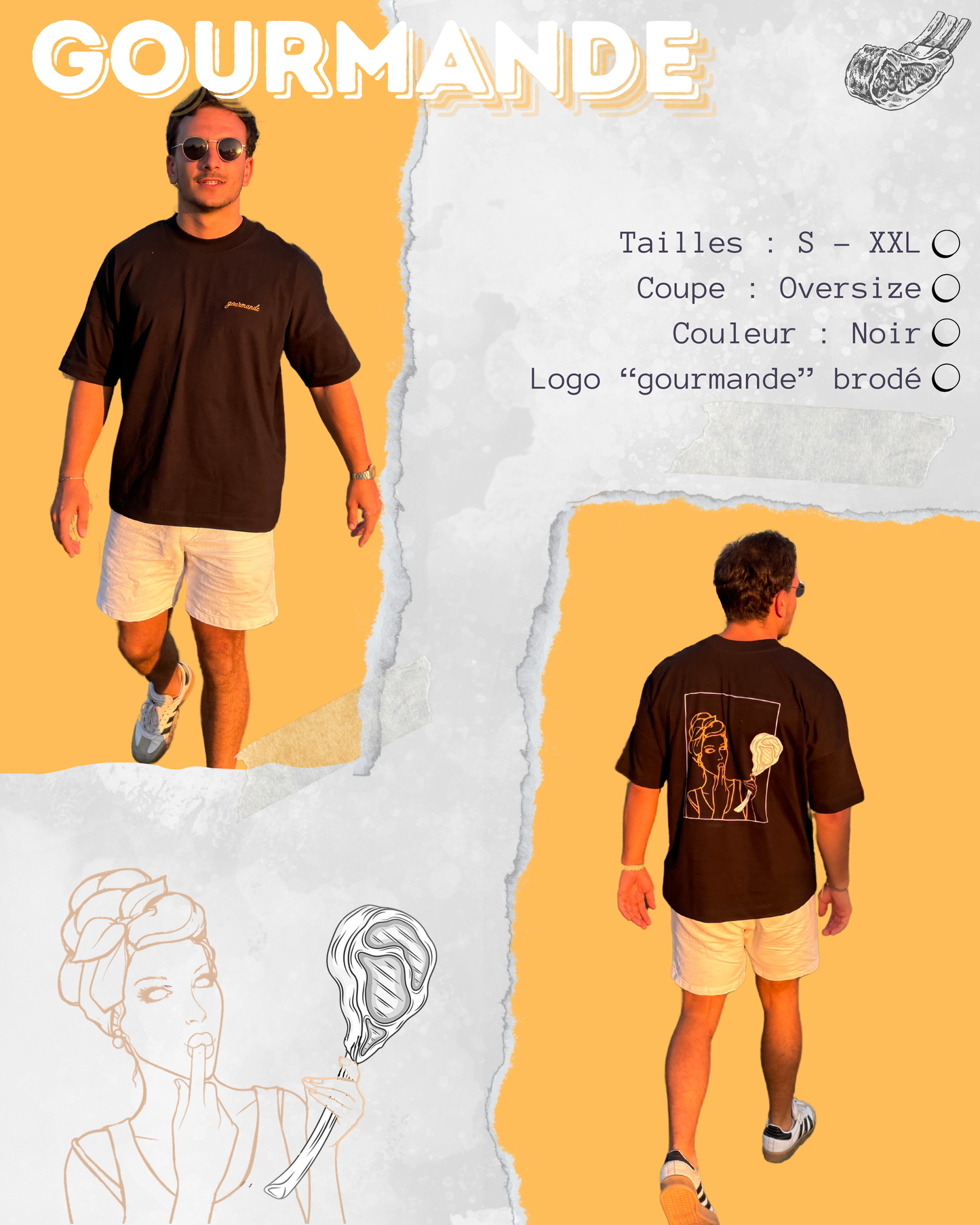 T-Shirt oversize Tomahawk Jaune
