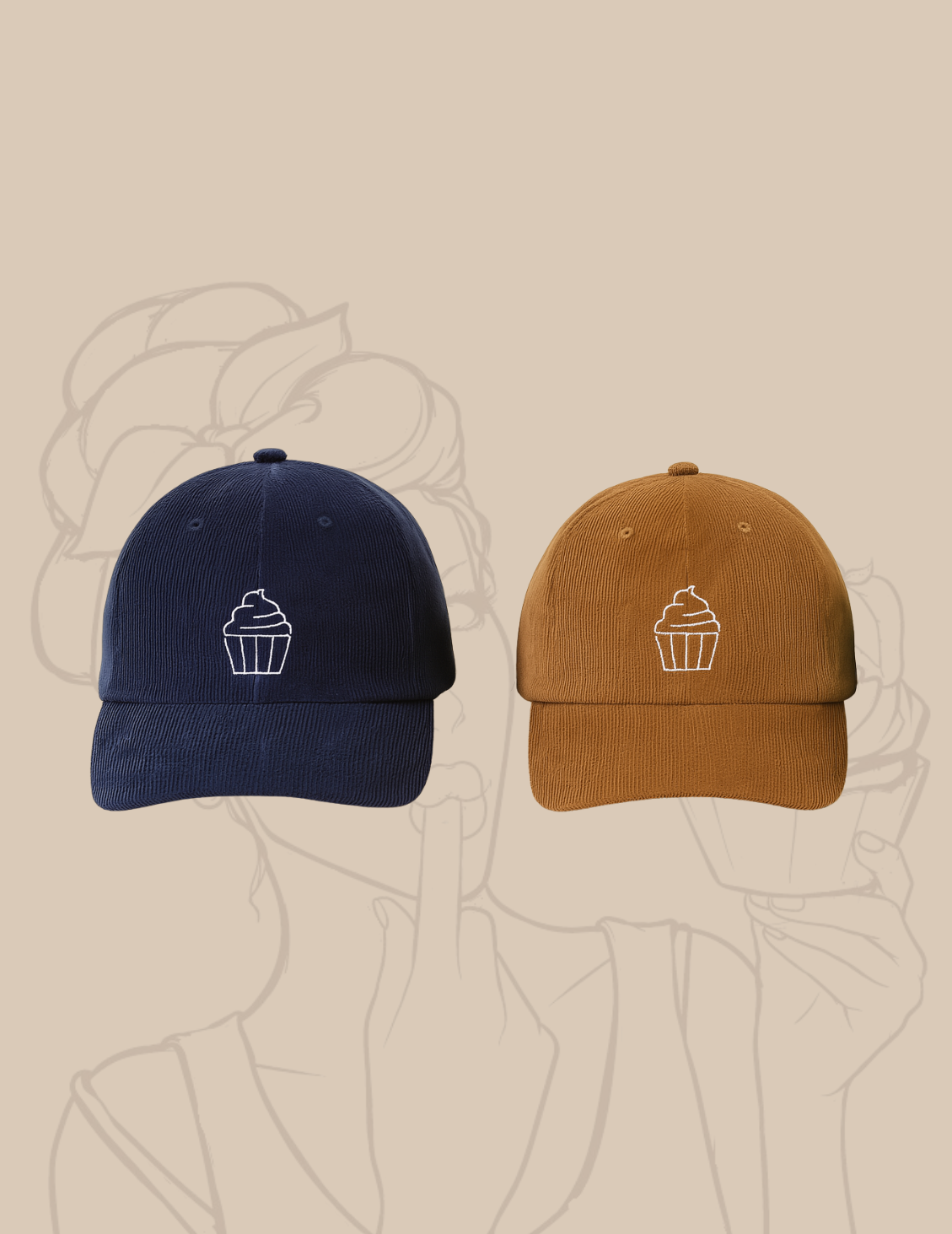 Casquette velours Cupcake