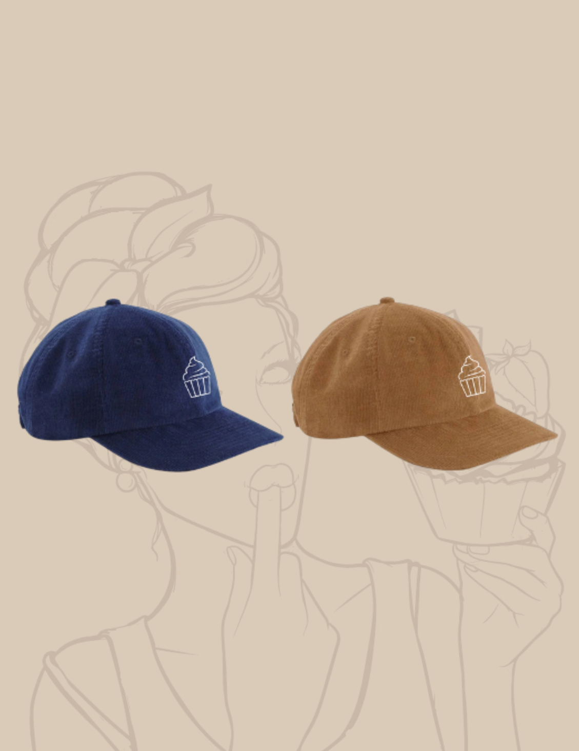 Casquette velours Cupcake