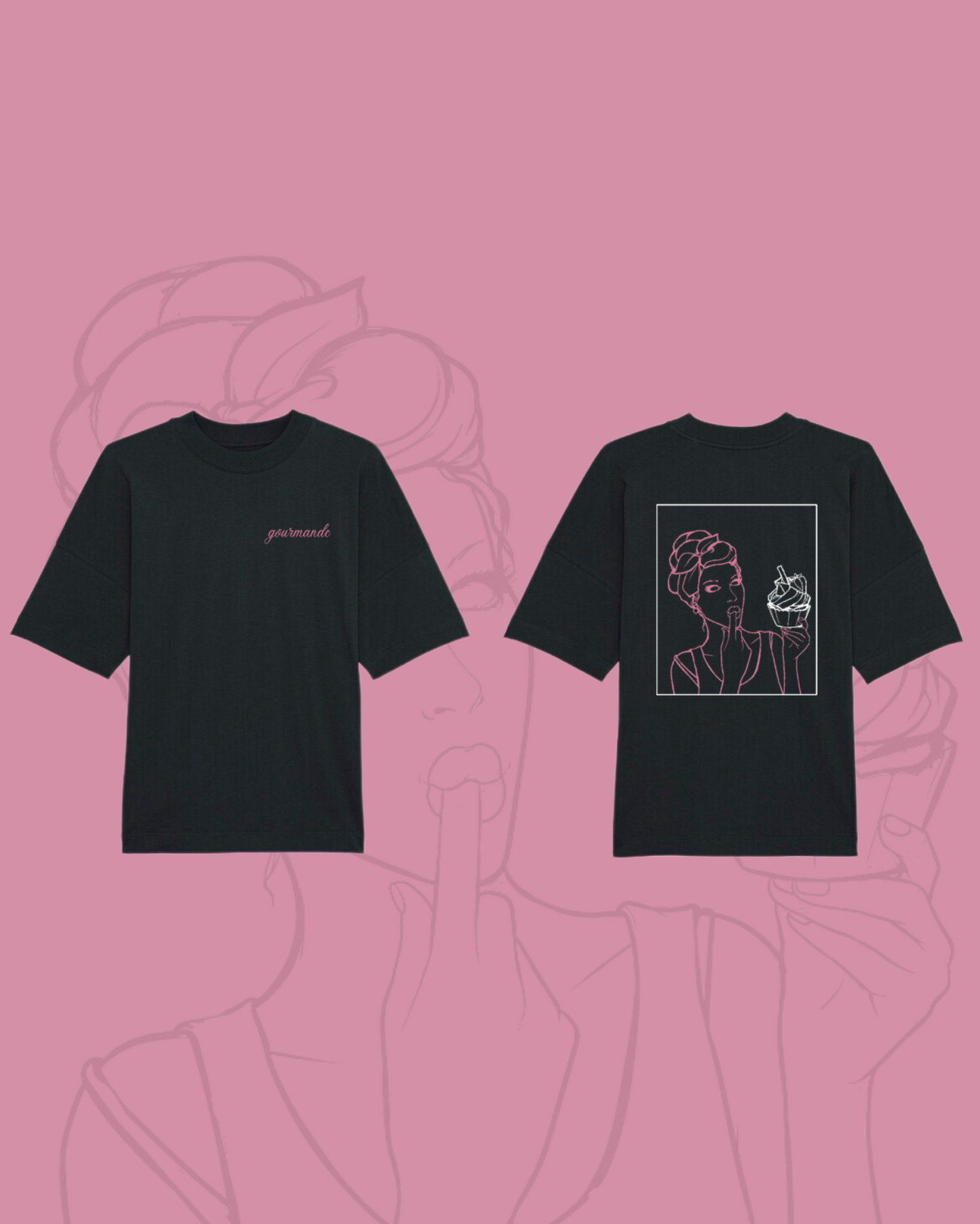 T-shirt oversize Cupcake Noir